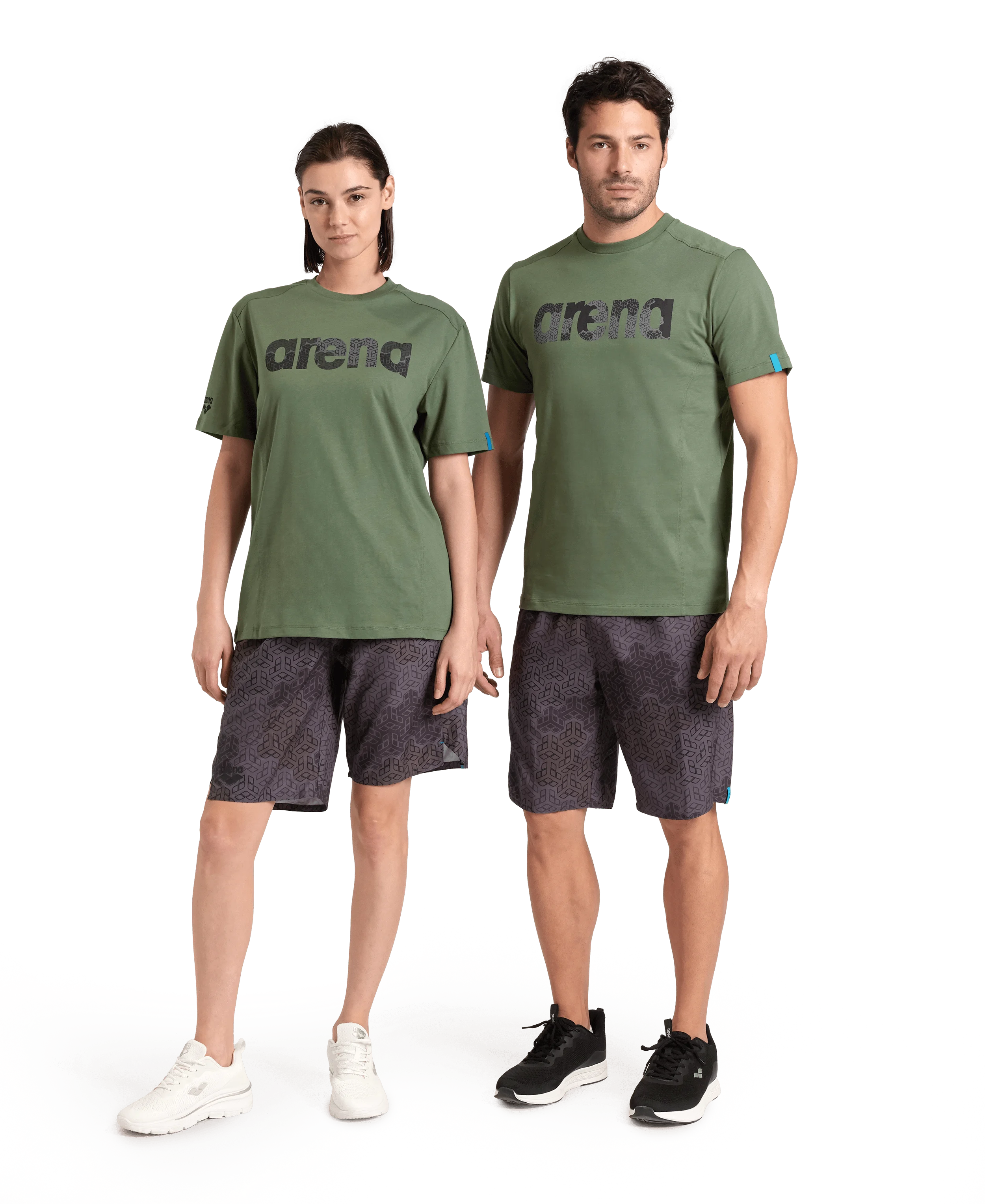 Arena Unisex T-shirt Cotton Logo Sage Made In Green Oeko Tex Recycled Fabric Designed In Italy