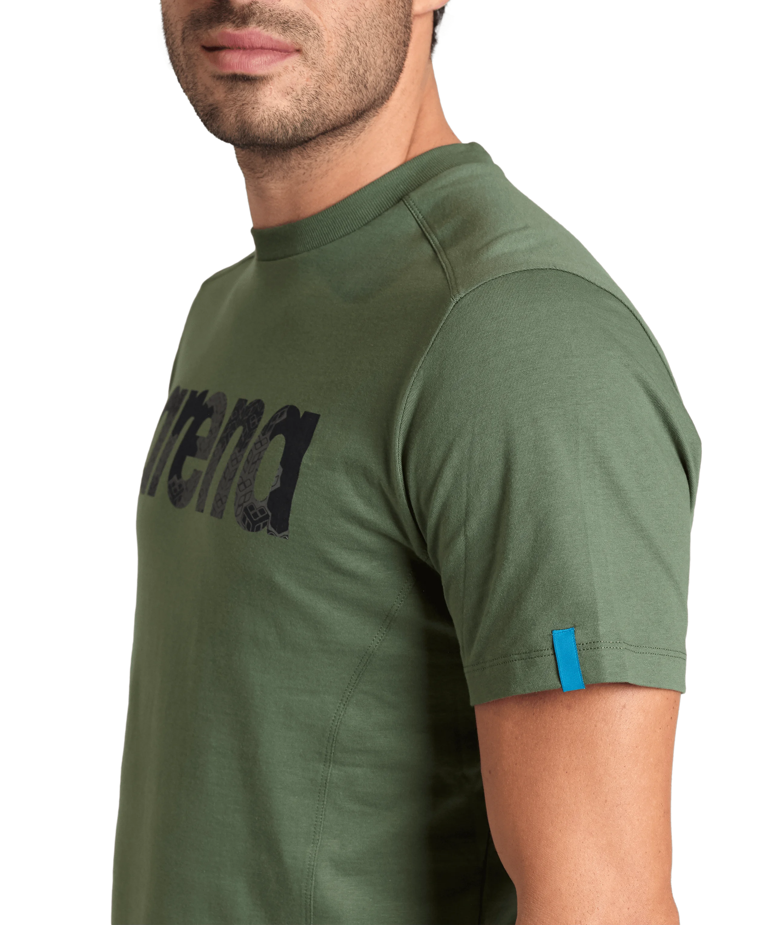 Arena Unisex T-shirt Cotton Logo Sage Made In Green Oeko Tex Recycled Fabric Designed In Italy
