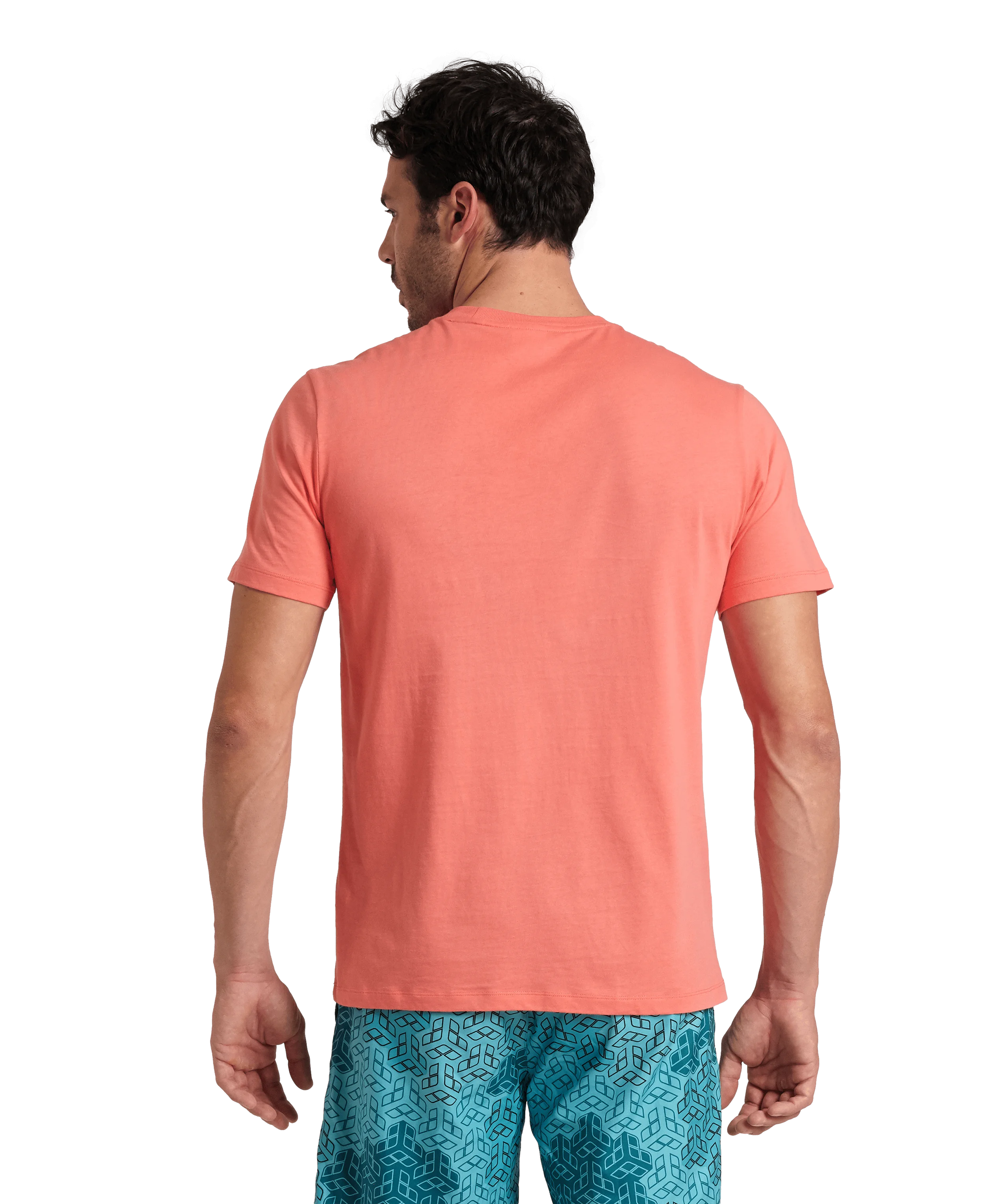 Arena Unisex T-shirt Cotton Logo Calypso Coral Made In Green Oeko Tex Recycled Fabric Designed In Italy