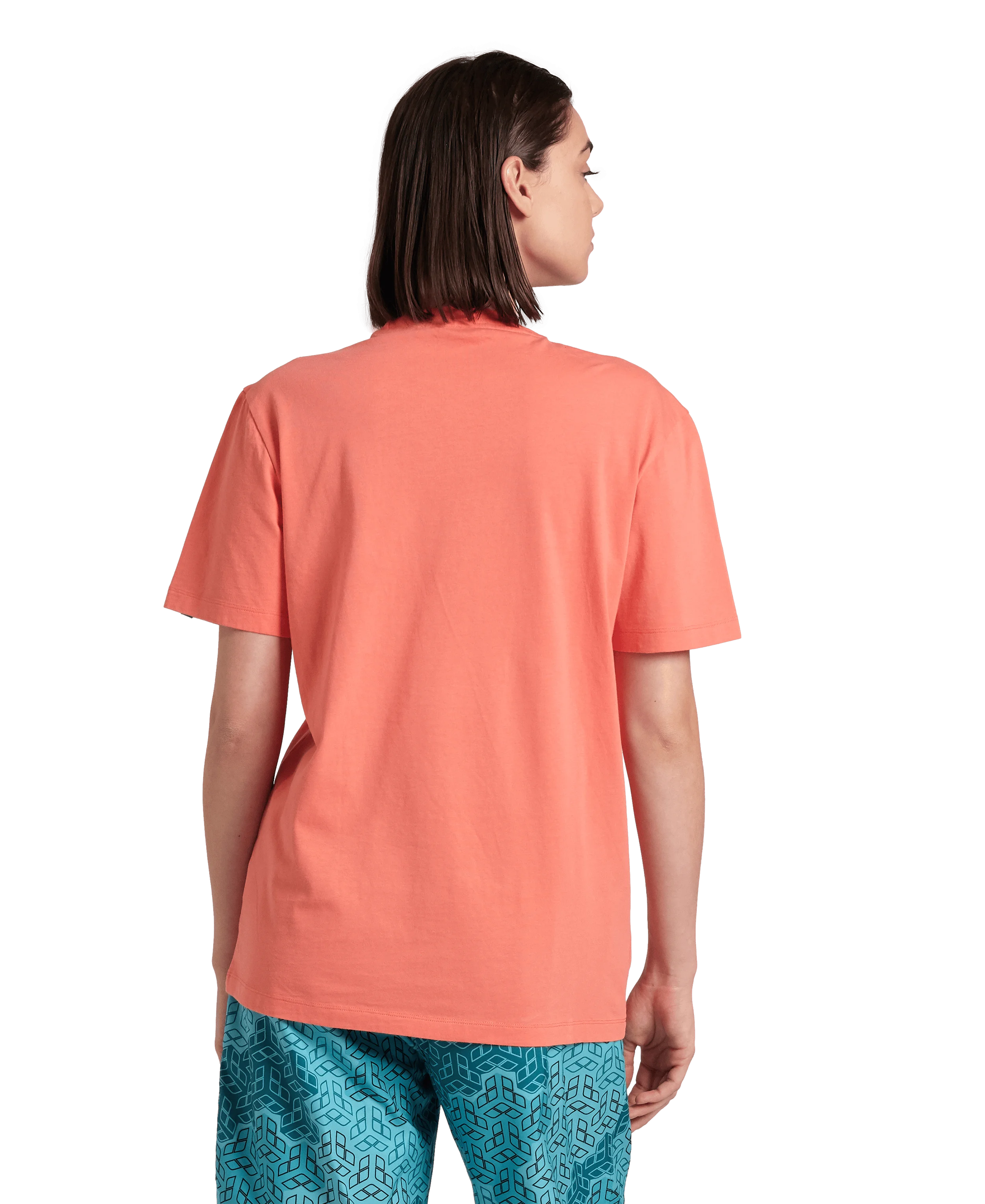 Arena Unisex T-shirt Cotton Logo Calypso Coral Made In Green Oeko Tex Recycled Fabric Designed In Italy