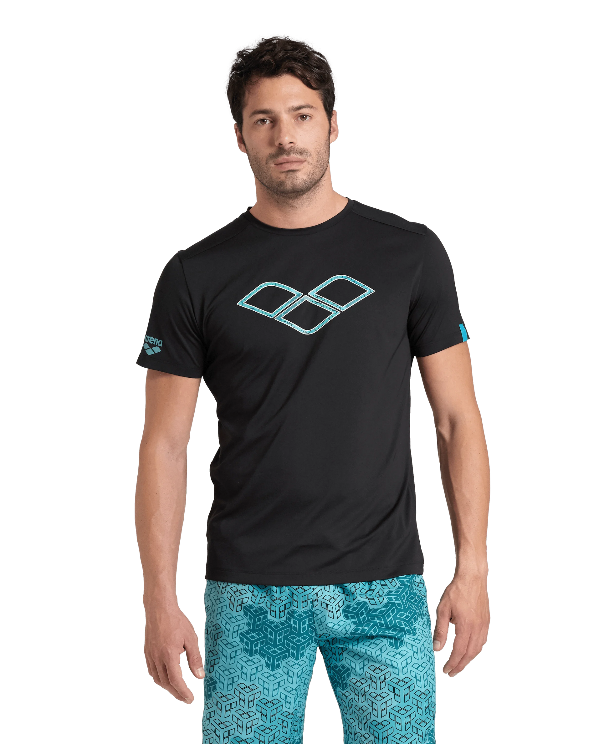 Arena Unisex T-shirt Logo Black MaxDry Eco Made With 50% Recycled Polyester