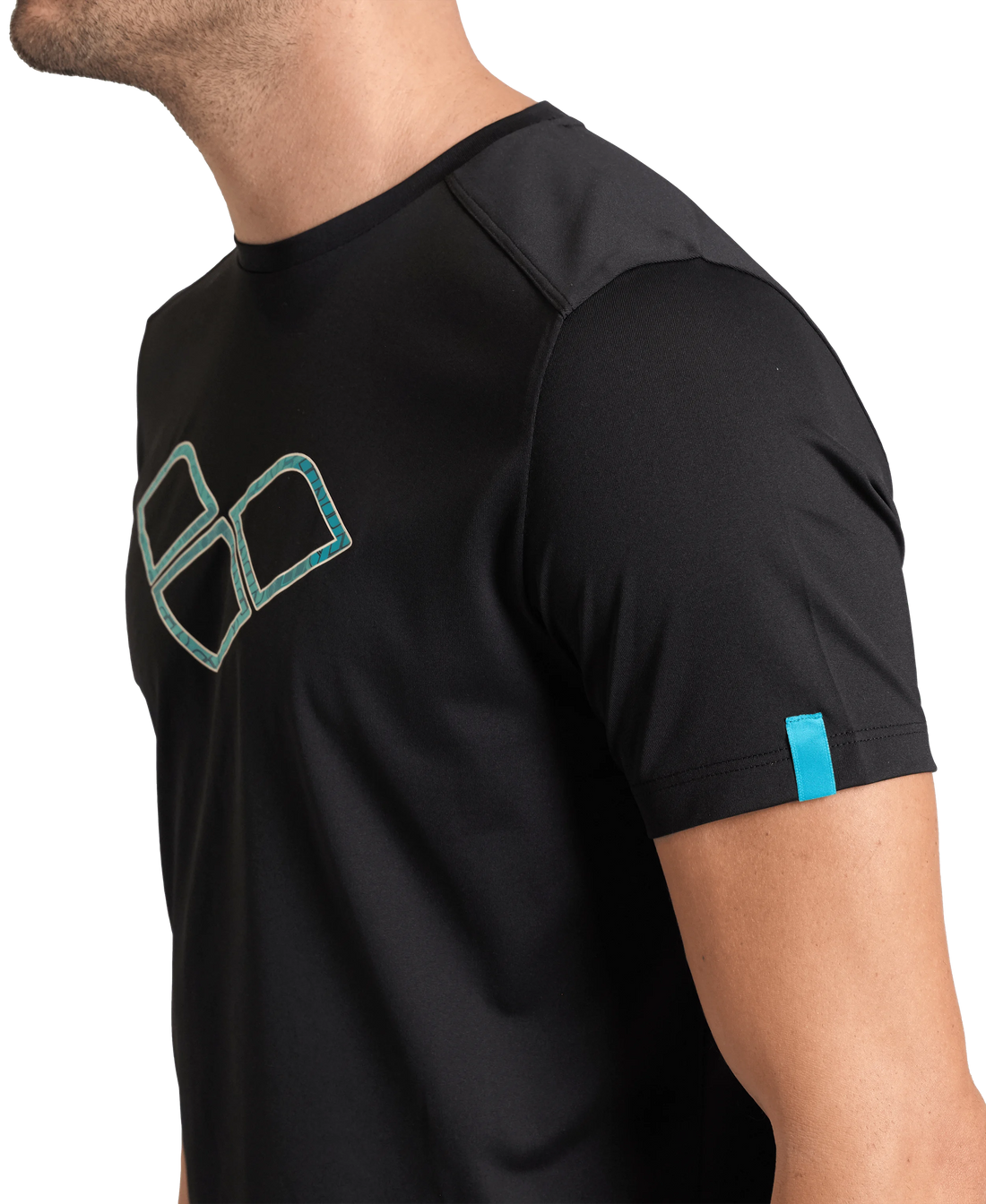 Arena Unisex T-shirt Logo Black MaxDry Eco Made With 50% Recycled Polyester