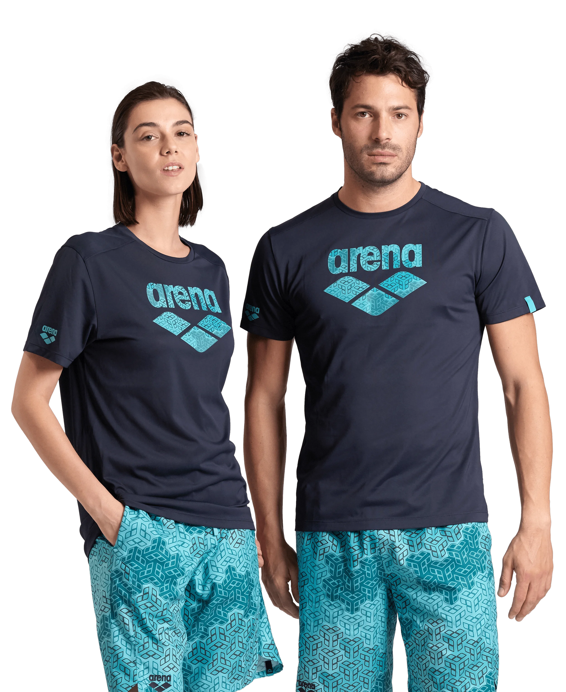 Arena Unisex T-shirt Logo Navy MaxDry Eco Made With 50% Recycled Polyester