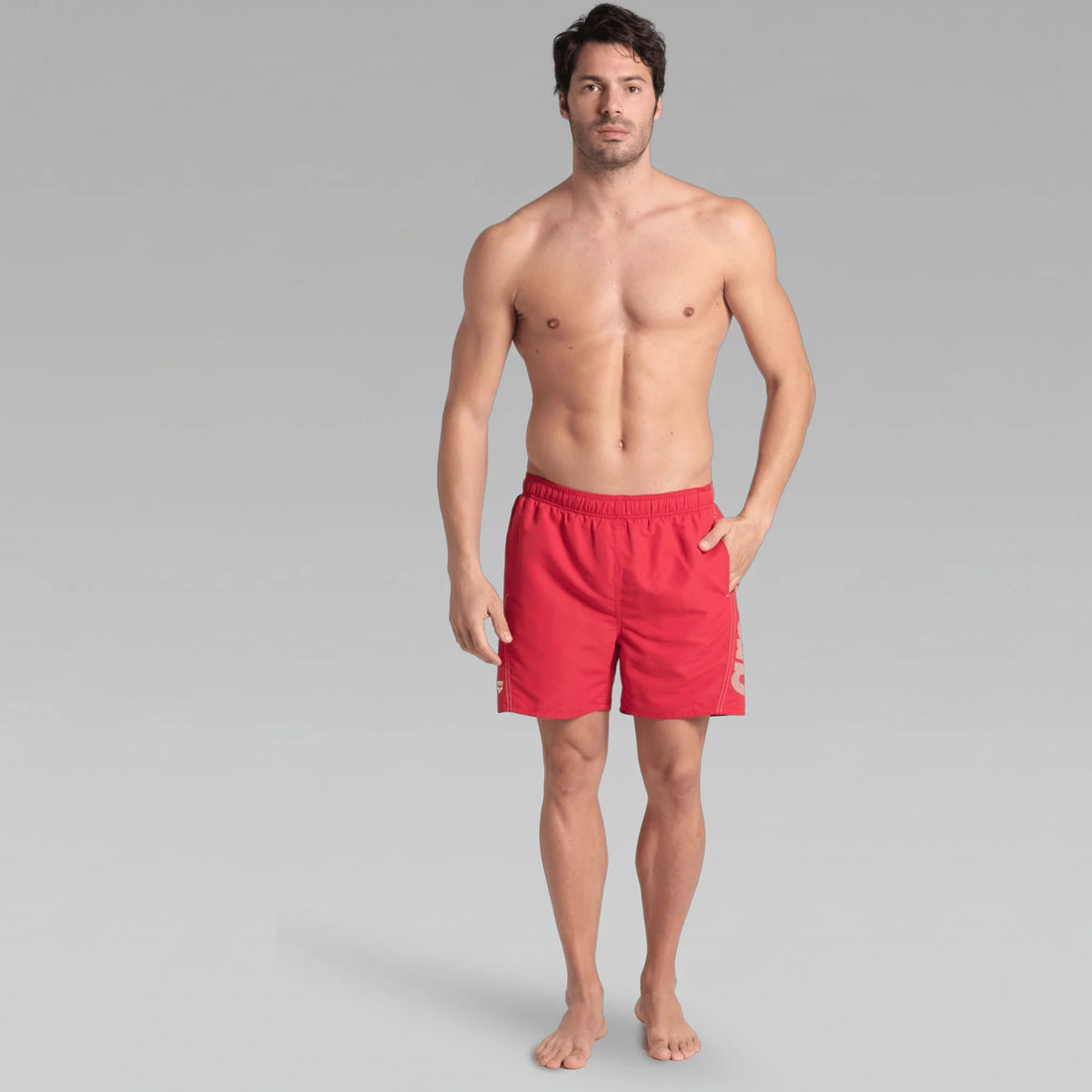Arena Men Beachwear Fundamentals Recycled Fabric Boxer Logo Length 41.5cm