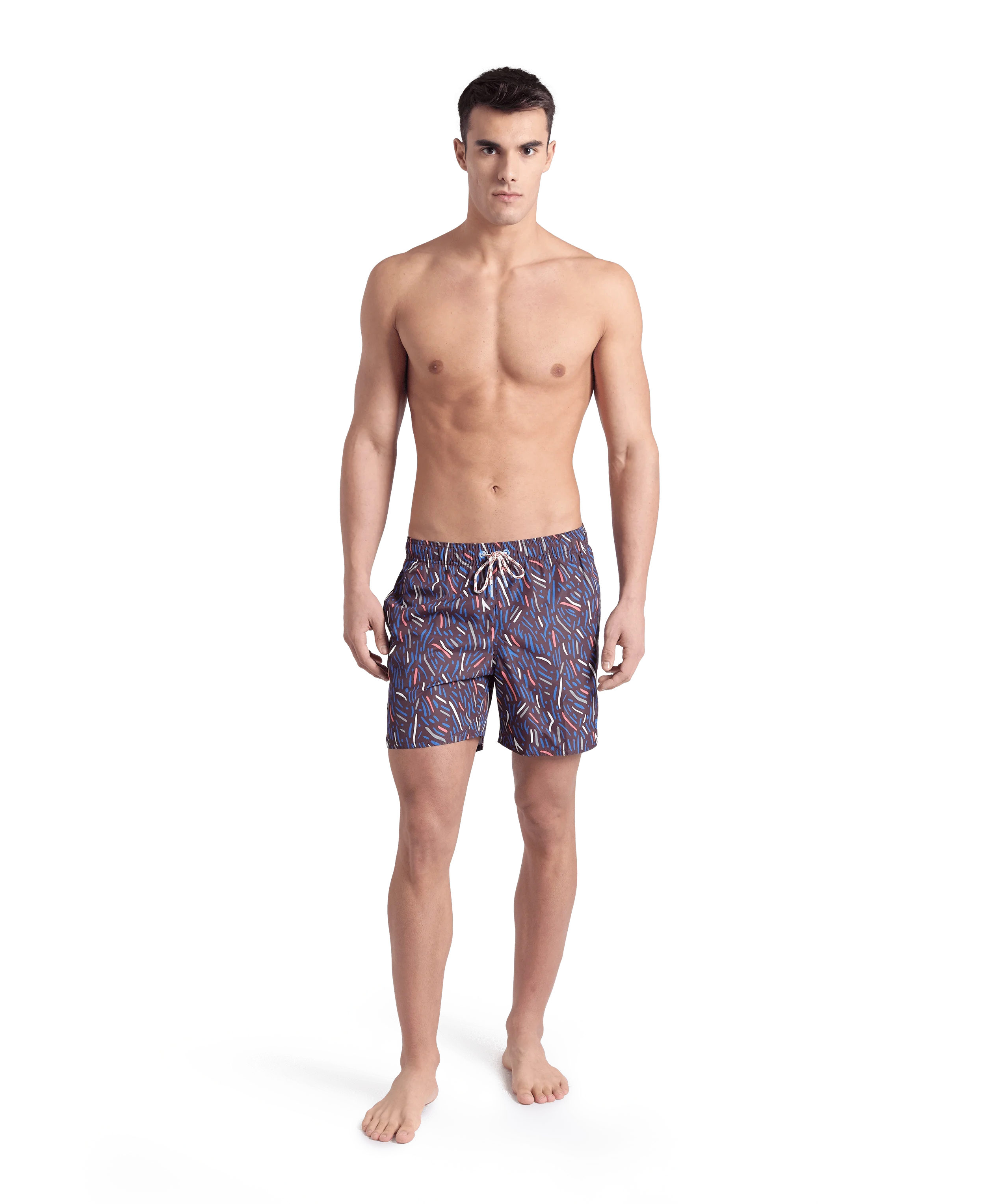 Arena Men Beachwear Boxer All Over Water Prints Sepia Multi Length 41.5cm Last Pieces