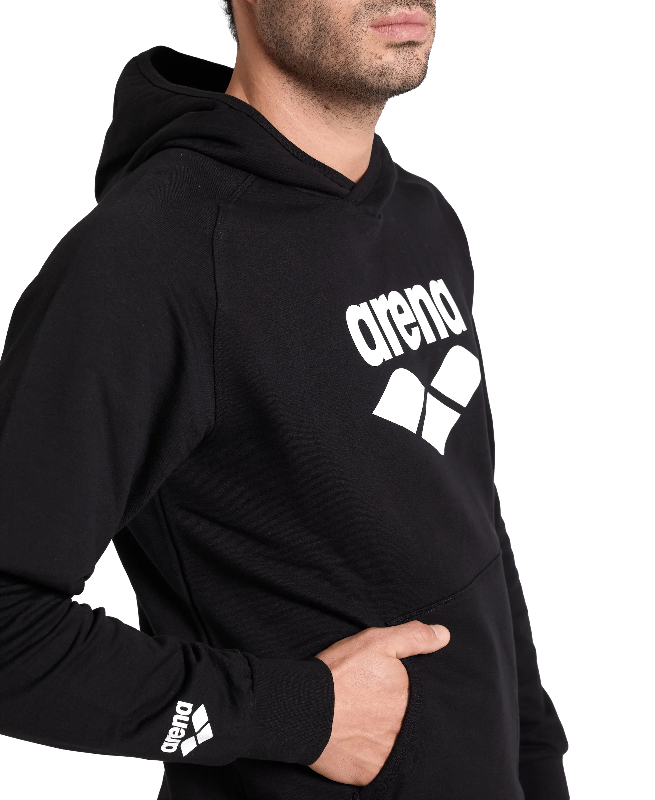 Arena Unisex Hoodie Sweatshirt Graphic Logo Black