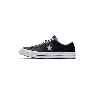 Converse Men's One Star Perforated Leather Low Top Black White