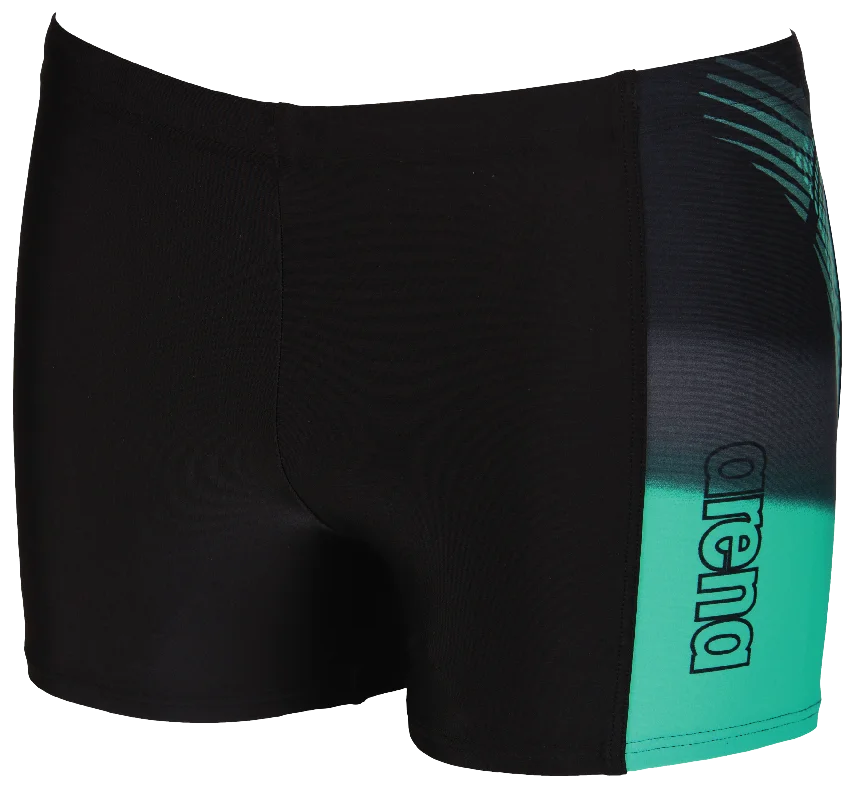 Arena Men Training Swimwear Short Brisa Black Bali Green Length 27cm Last Piece