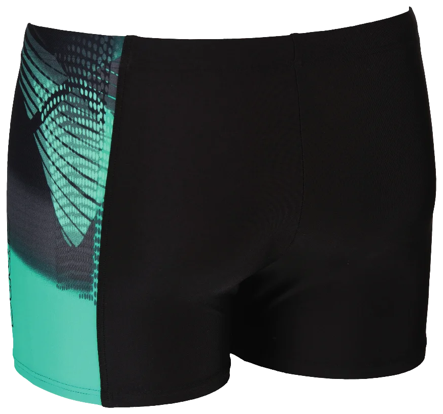 Arena Men Training Swimwear Short Brisa Black Bali Green Length 27cm Last Piece