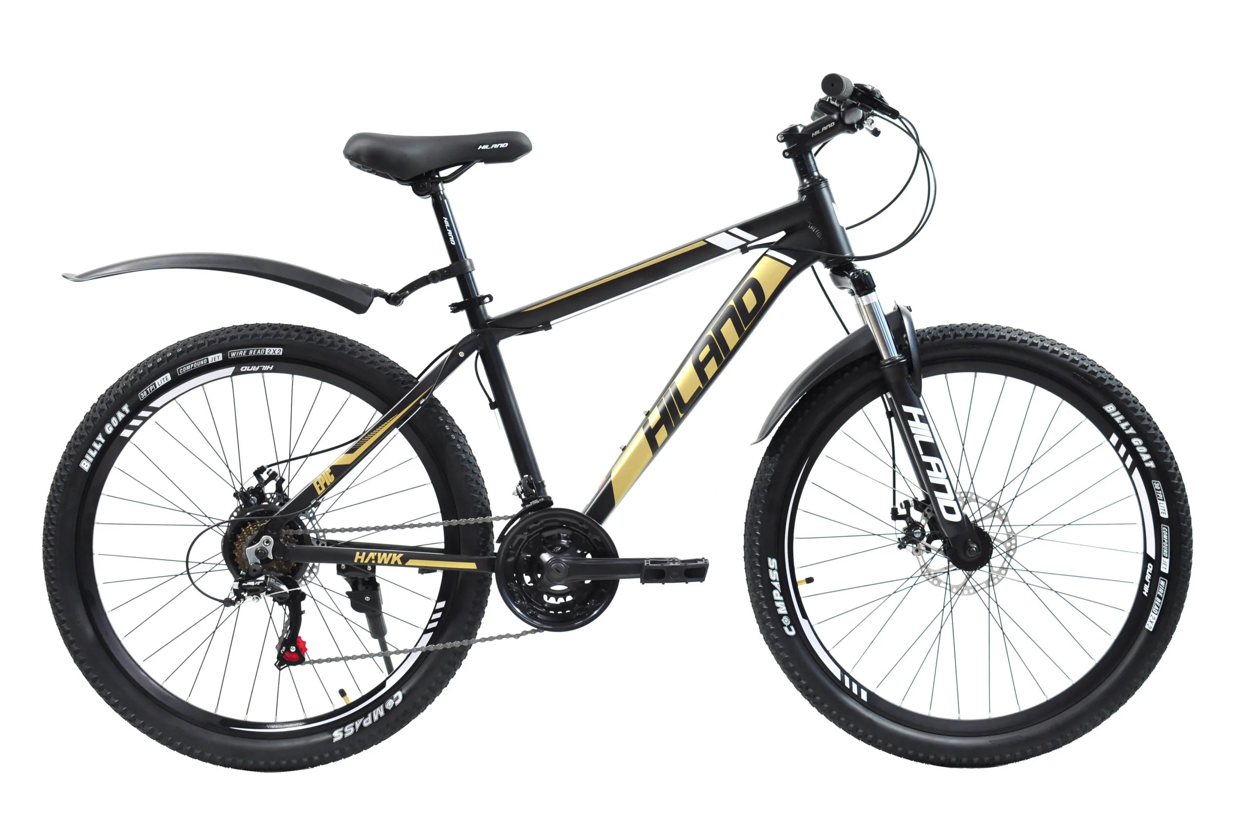 Hiland Crossride Hawk Mountain Bike Size 26 Black Gold