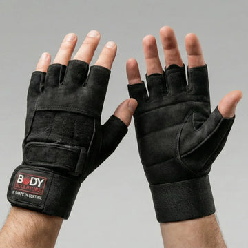 Bodysculpture Spandex Leather Fitness Gloves