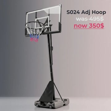 SBA Adjustable Basketball Hoop With Button Mechanism Board Size: 127x80cm Height: 2.45-3.05m