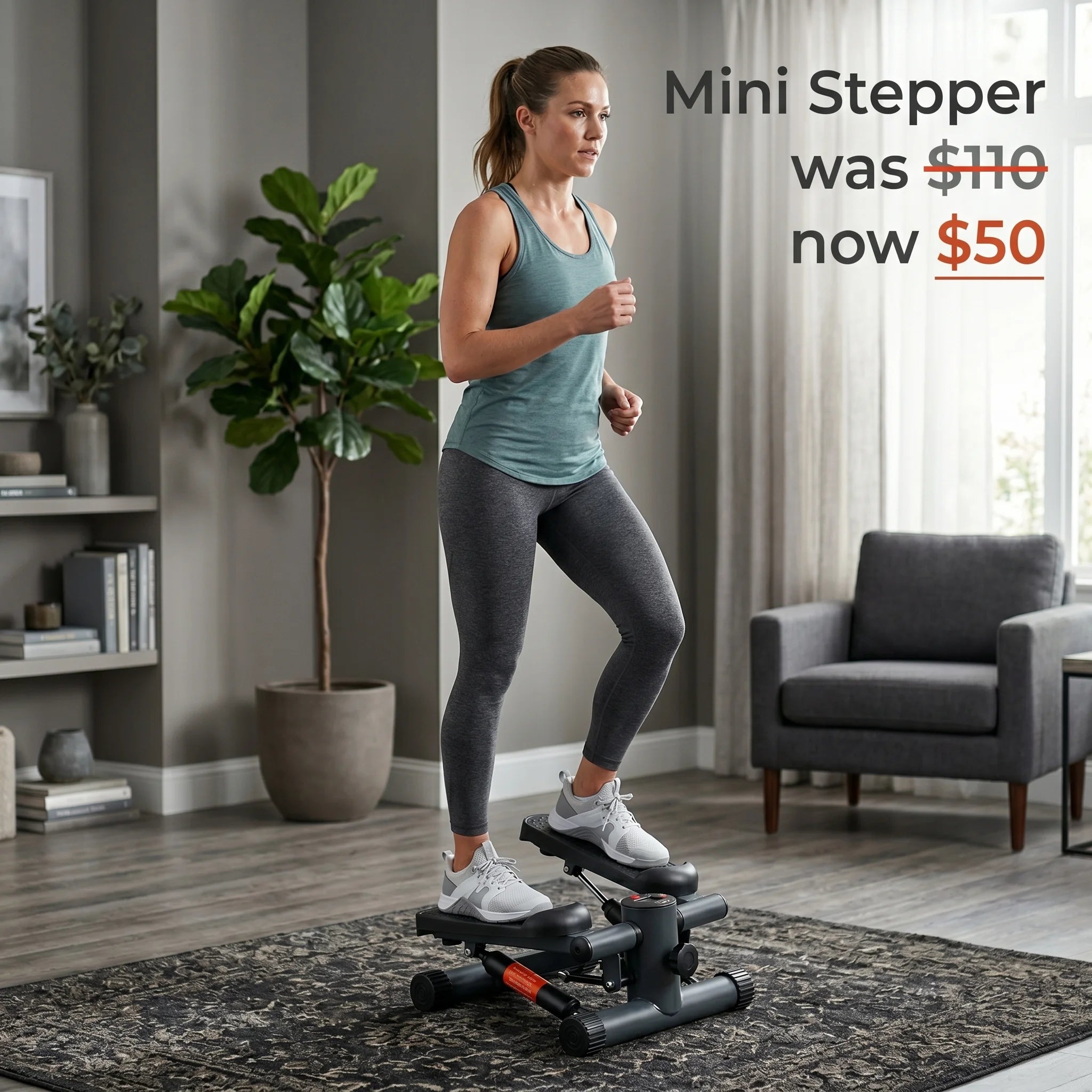Bodysculpture Portable Mini Stepper With Computer Screen Adjustable Tension For Cardio Workout Glutes Legs Hips Strengthening