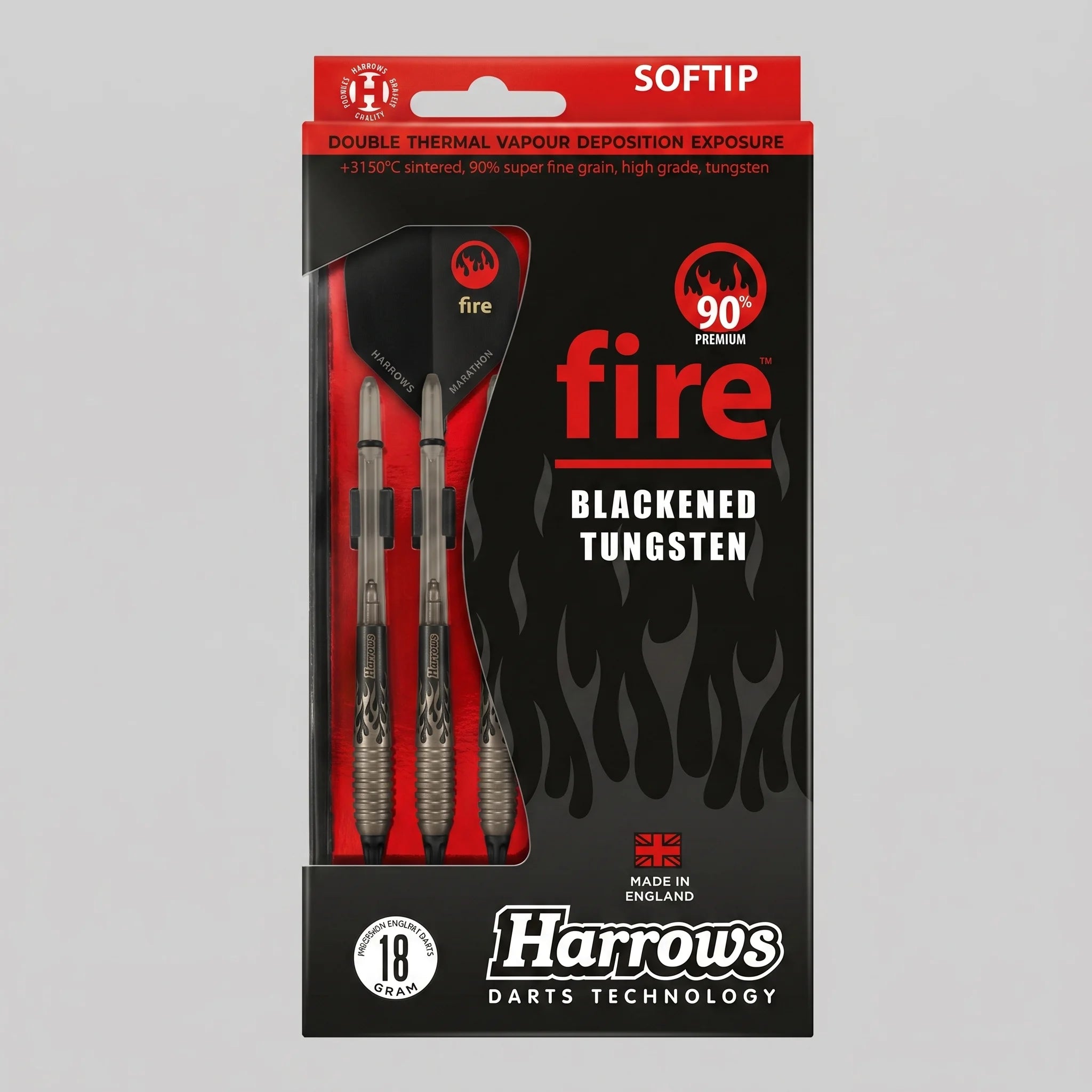Harrows Soft Tip Darts Fire Blackened 90% Tungsten