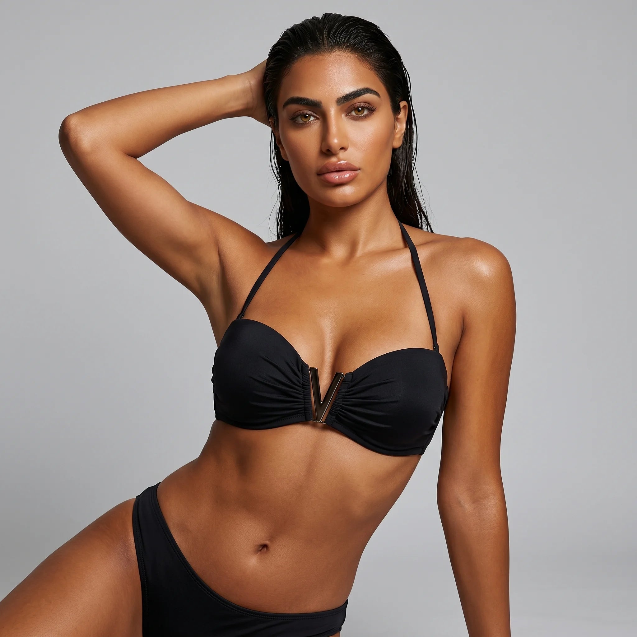 Bluepoint Women Beachwear Solids Strapless V Swim Bra Bikini Top