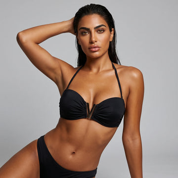 Bluepoint Women Beachwear Solids Strapless V Swim Bra Bikini Top