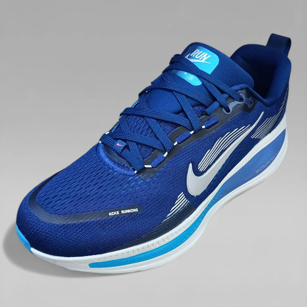Nike Men Running Shoes Vomero 18 Blue Void/Blue Lightning/Bright Crimson/Metallic Silver