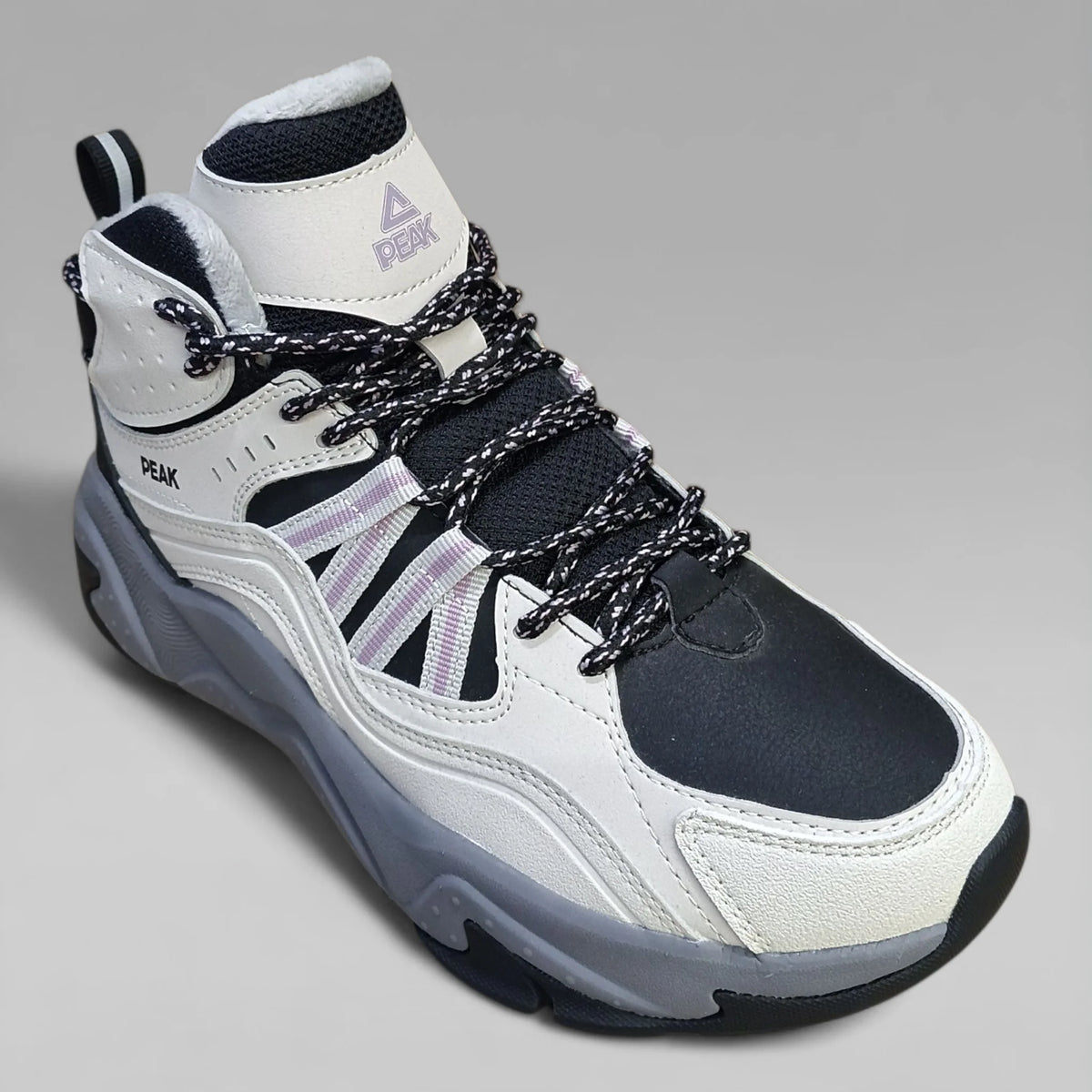 Peak Women Outdoor Fleece Winter Shoes Taichi Lite Grey Black ET44438M