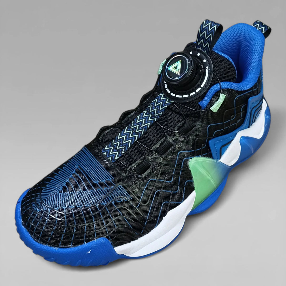 Peak Boys Basketball Shoes P-Ultralight Fast-Go Boa Fit Black Blue EKD51071A