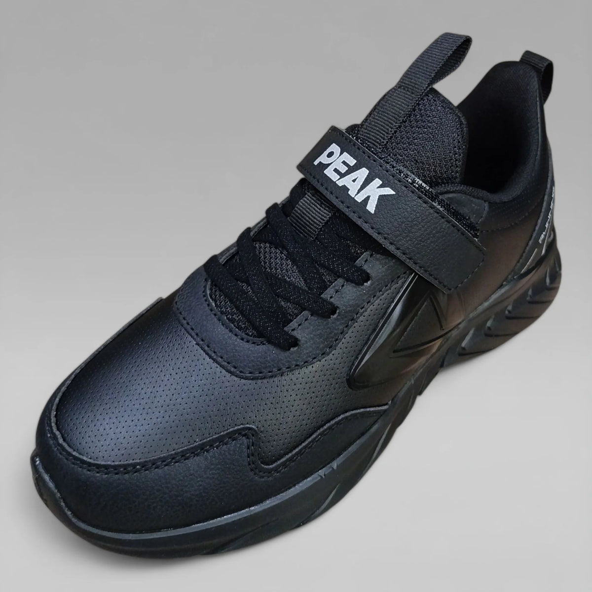 Peak Kids Running Shoes Velcro Strap Black EK3430H