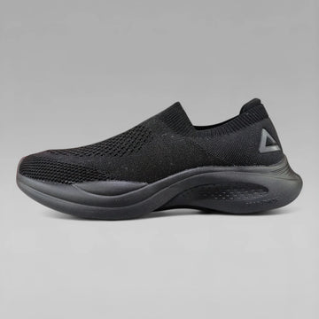 Peak Men Walking Shoes P-Pads Slip On All Black E231541J