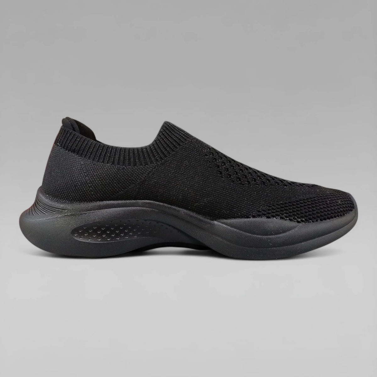 Peak Men Walking Shoes P-Pads Slip On All Black E231541J
