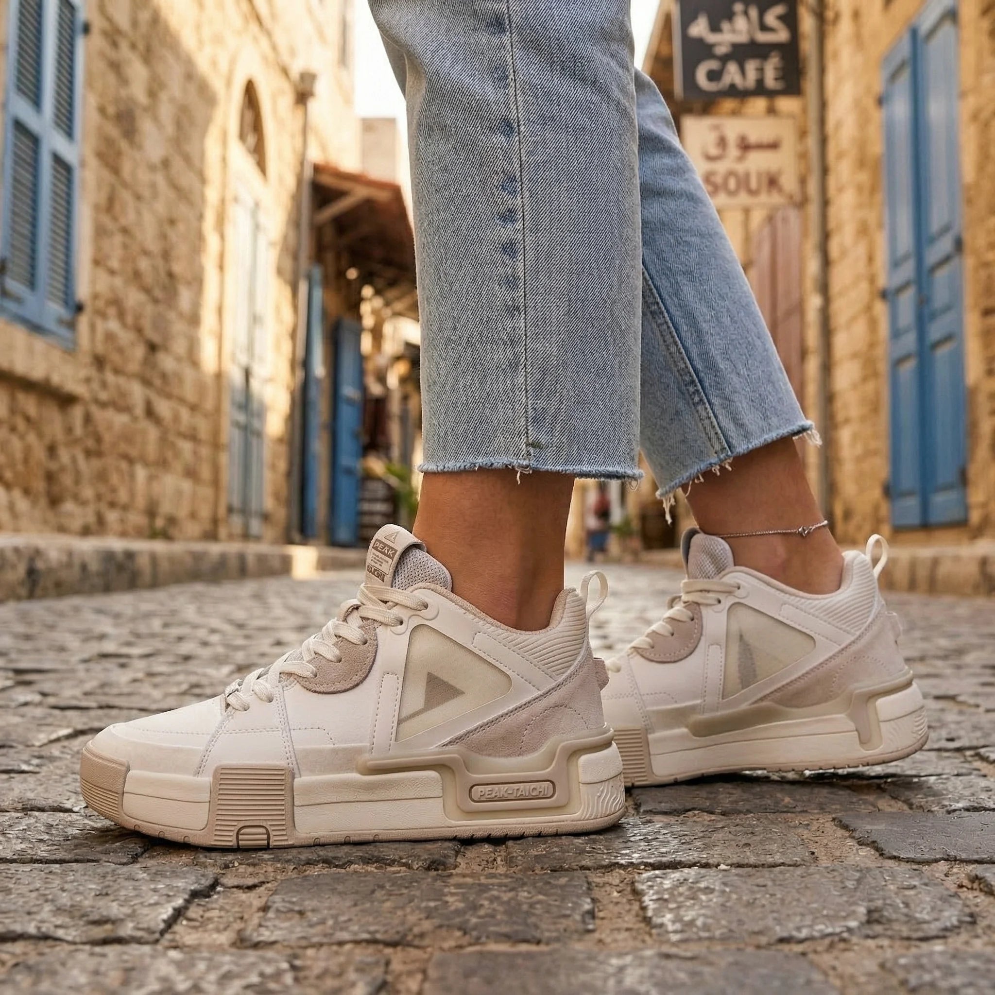Peak Women Taichi "Lingyue" High Trend Culture Casual Classic Shoes Canvas White