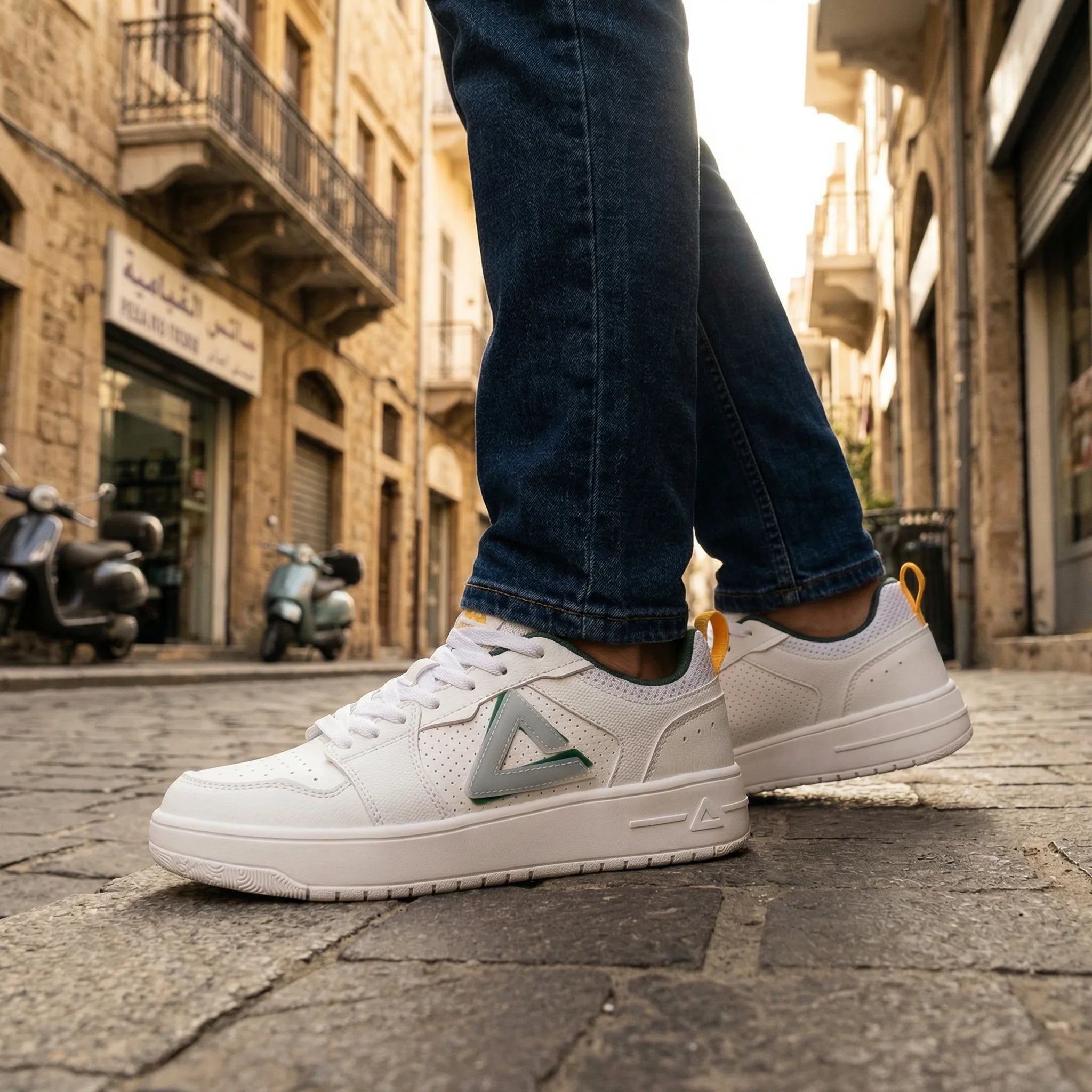 Peak Men Taichi T-Street Fashion Culture Classic Casual Shoes White Dk.Green
