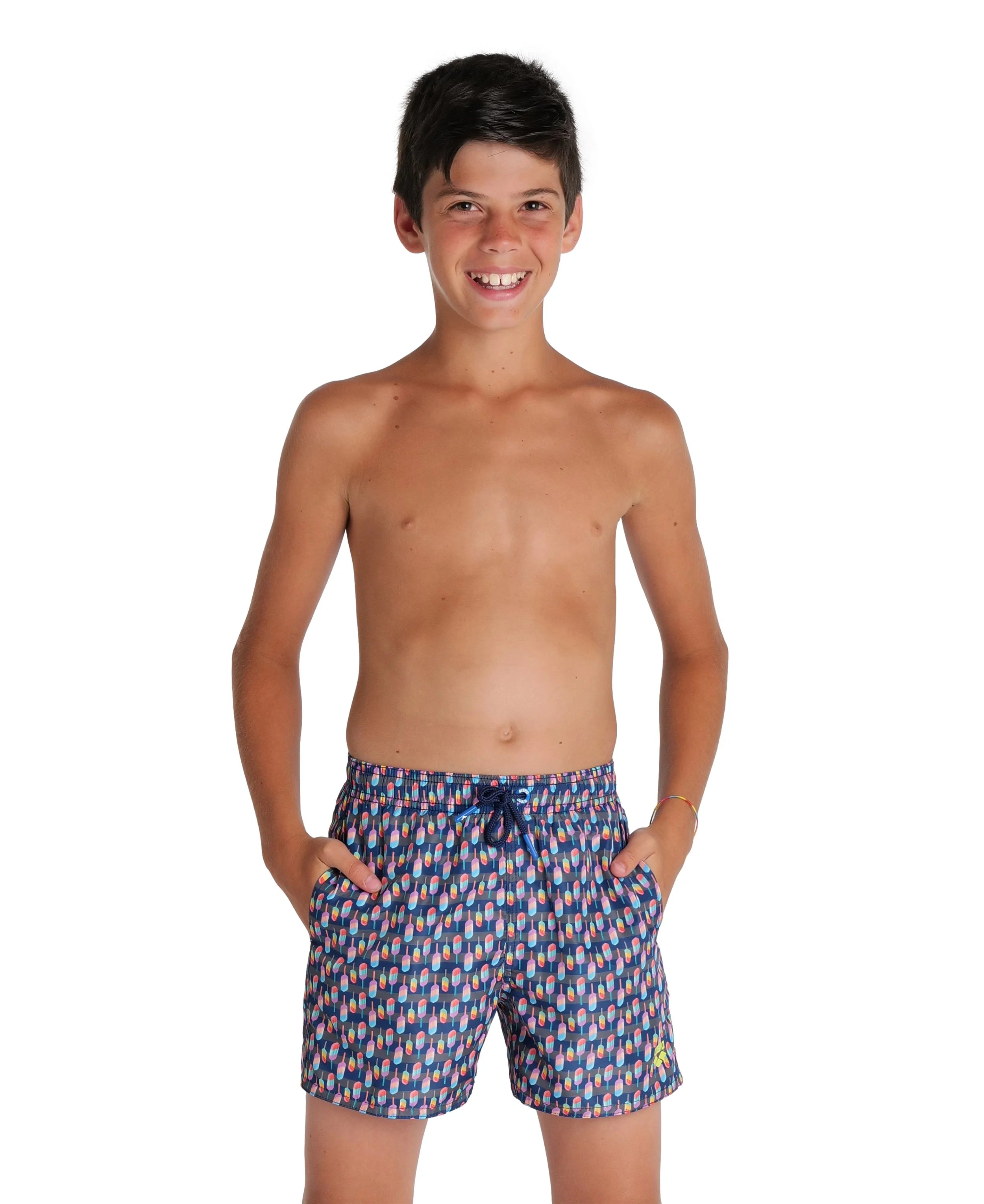 Arena Boys Beachwear Swim Boxers All Over Asphalt Multi 32cm