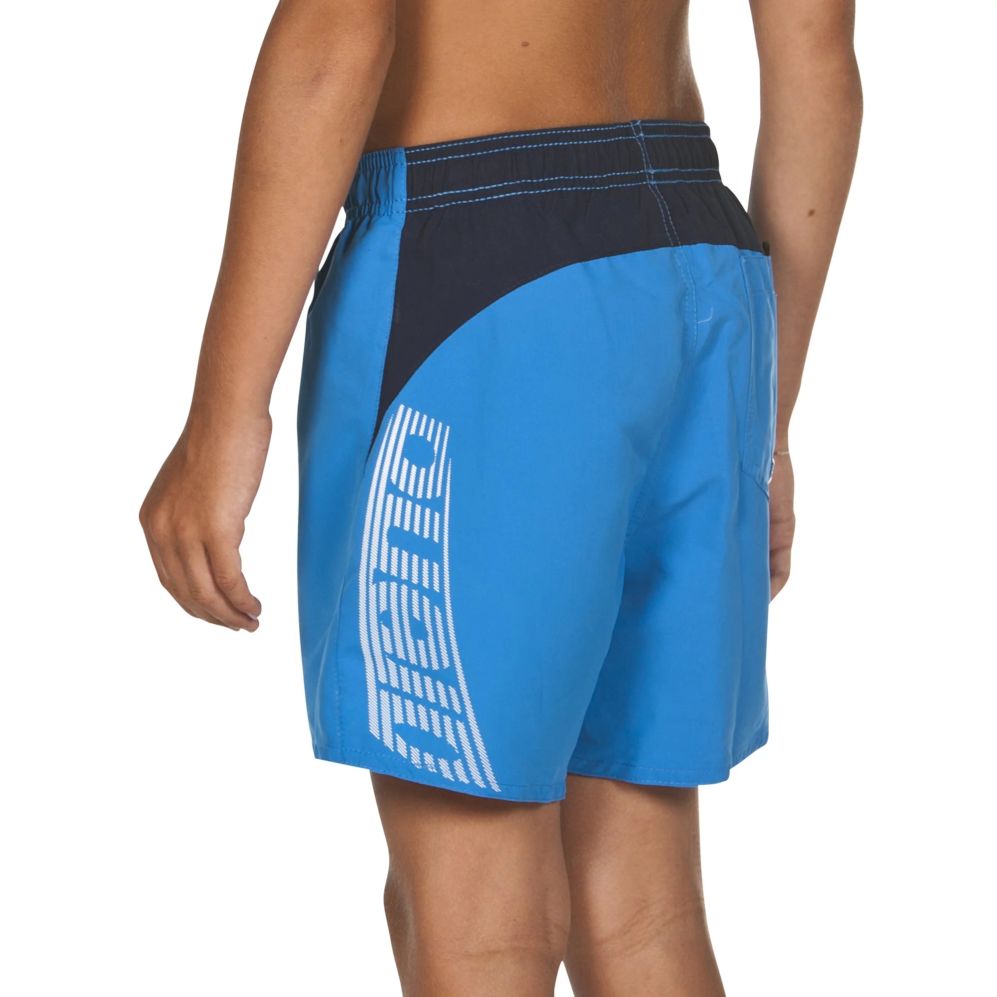Arena Boys Junior Beach Swimwear Boxer Caiman Pix Blue Navy Length 32cm