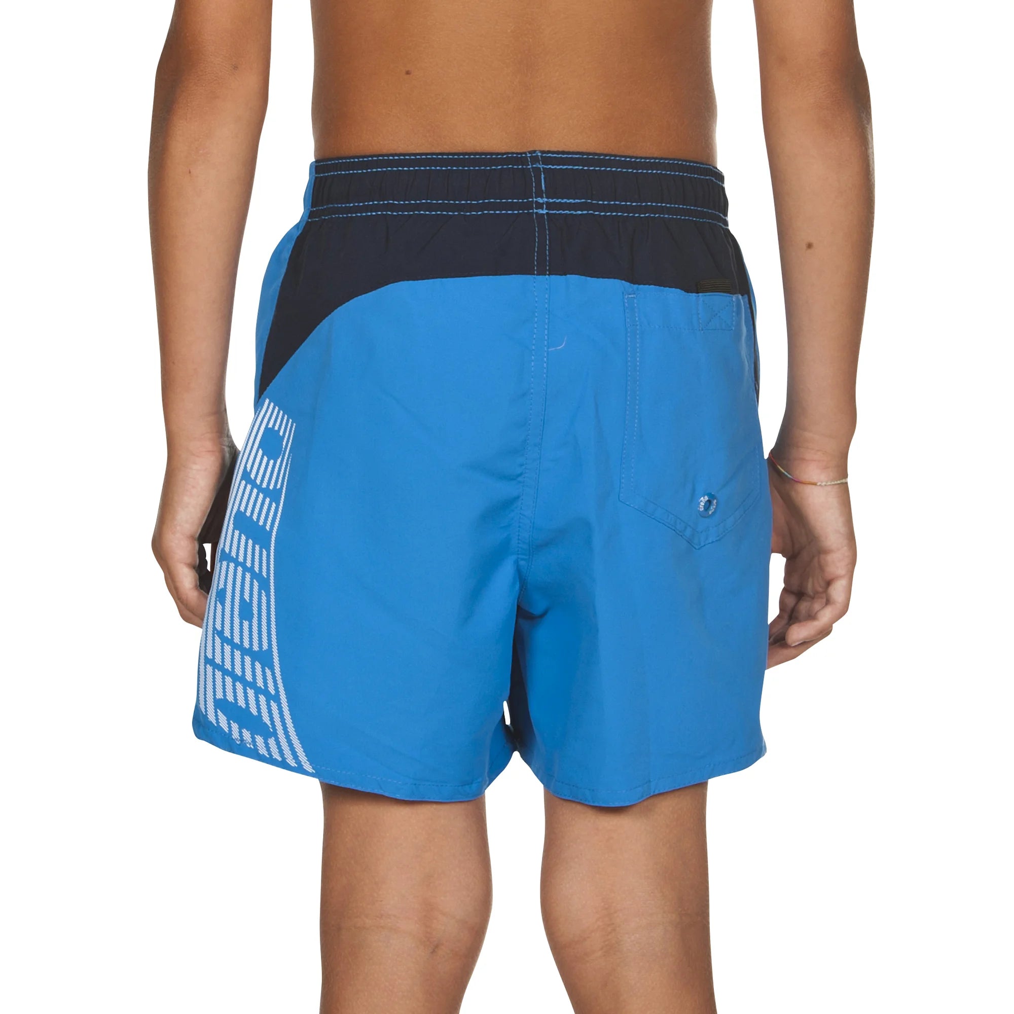Arena Boys Junior Beach Swimwear Boxer Caiman Pix Blue Navy Length 32cm