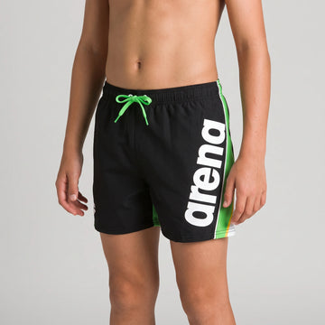 Arena Boys Beachwear Swim Boxers Fundamentals Logo Black Leaf 32cm