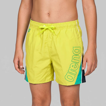 Arena Boys Beachwear Swim Boxers Fundamentals Panel Soft Green Navy Bali Green 32cm