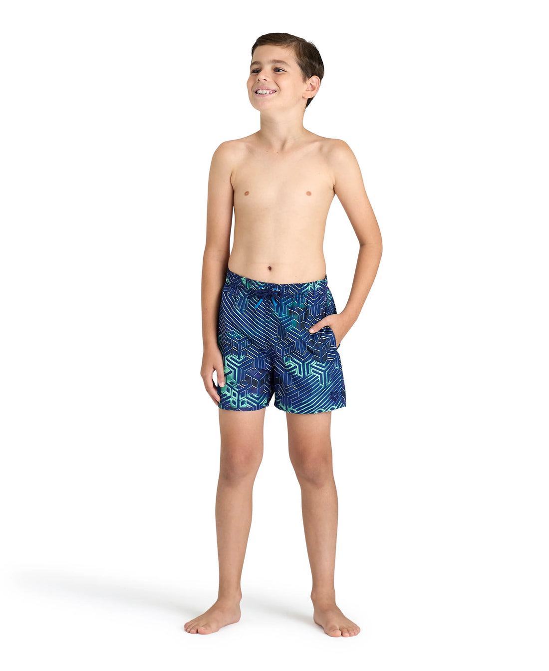 Arena Boys Beachwear Swim Boxers Kikko Pro Navy 32cm