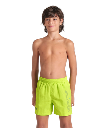 Arena Boys Junior Beach Swimwear Boxer Logotype Artic Lime Mangrove Length 32cm