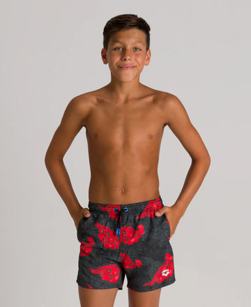 Arena Boys Beachwear Swim Boxers Marau Black Multi 32cm