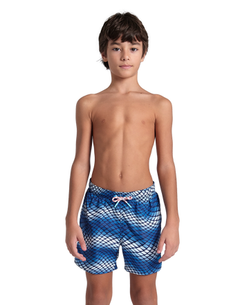 Arena Boys Junior Beach Swimwear Boxer Multi Water Prints All Over Length 32cm