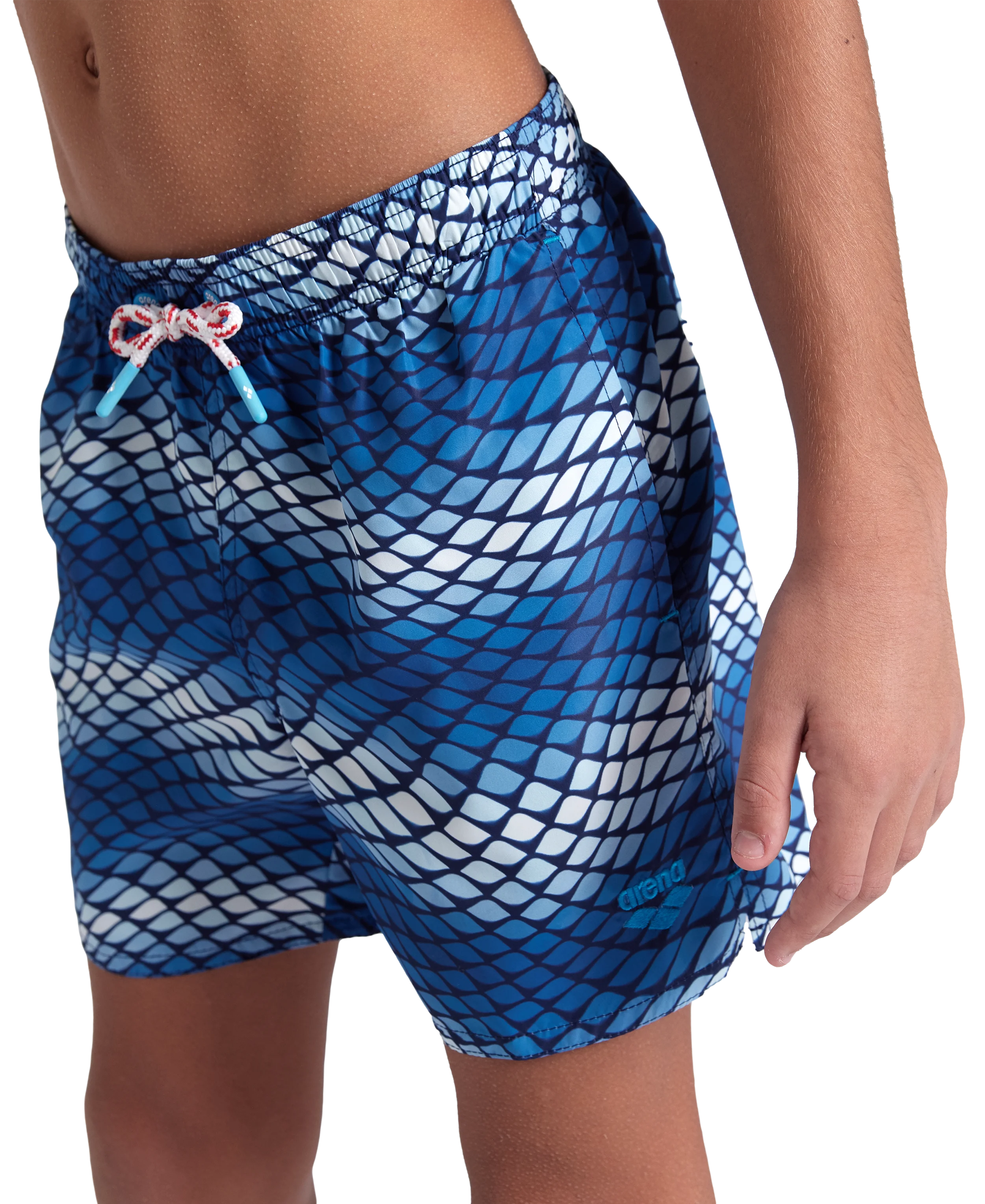 Arena Boys Junior Beach Swimwear Boxer Multi Water Prints All Over Length 32cm