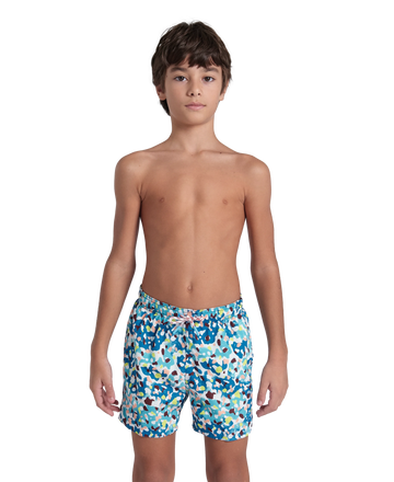 Arena Boys Junior Beach Swimwear Boxer Water Prints All Over Water Multi Length 32cm