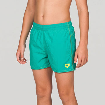 Arena Boys Beachwear Swim Boxers Bywayx Youth Bali Green Yellow Star 32cm