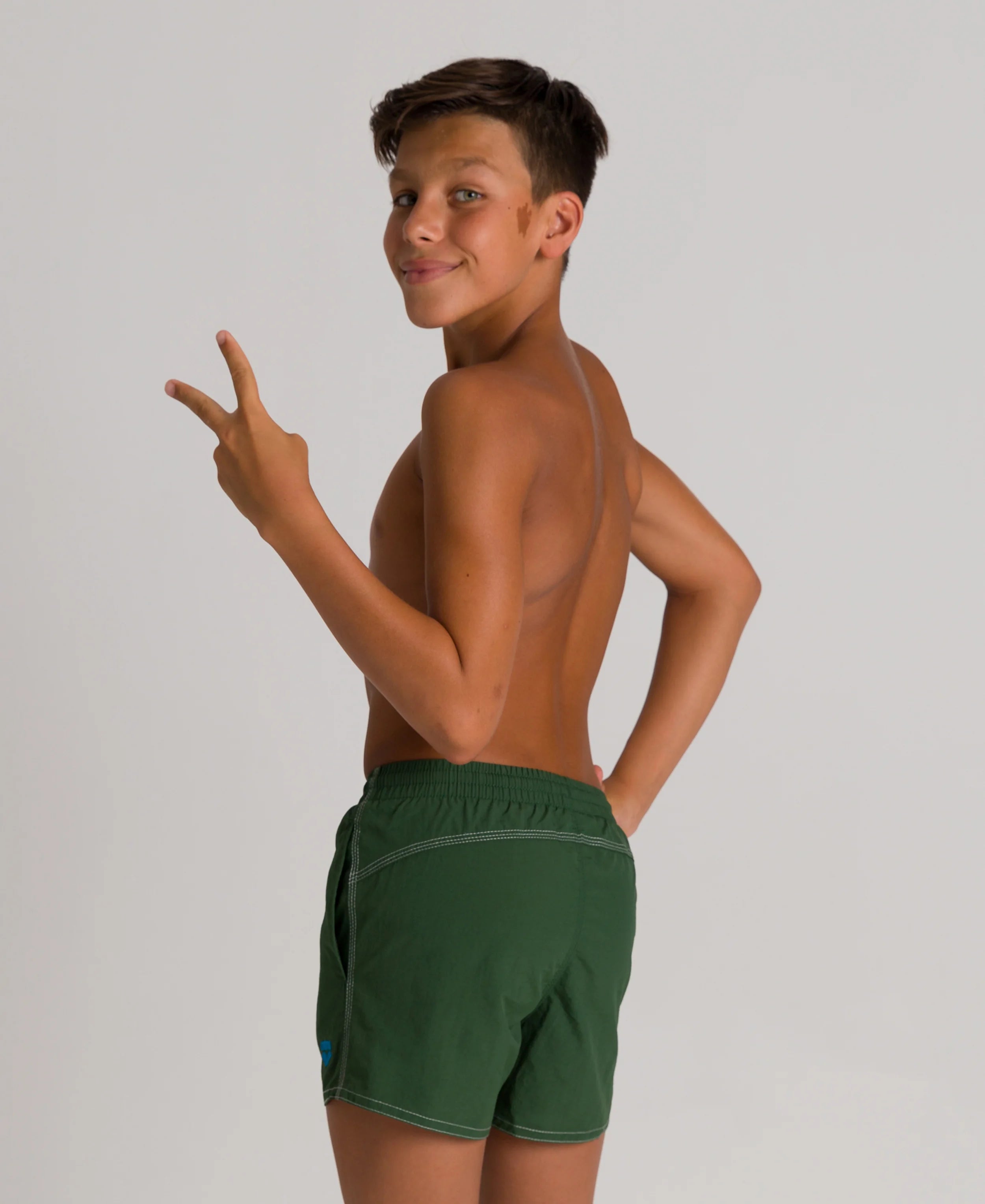 Arena Boys Beachwear Swim Boxers Bywayx Youth Wood Green Turquoise White 32cm