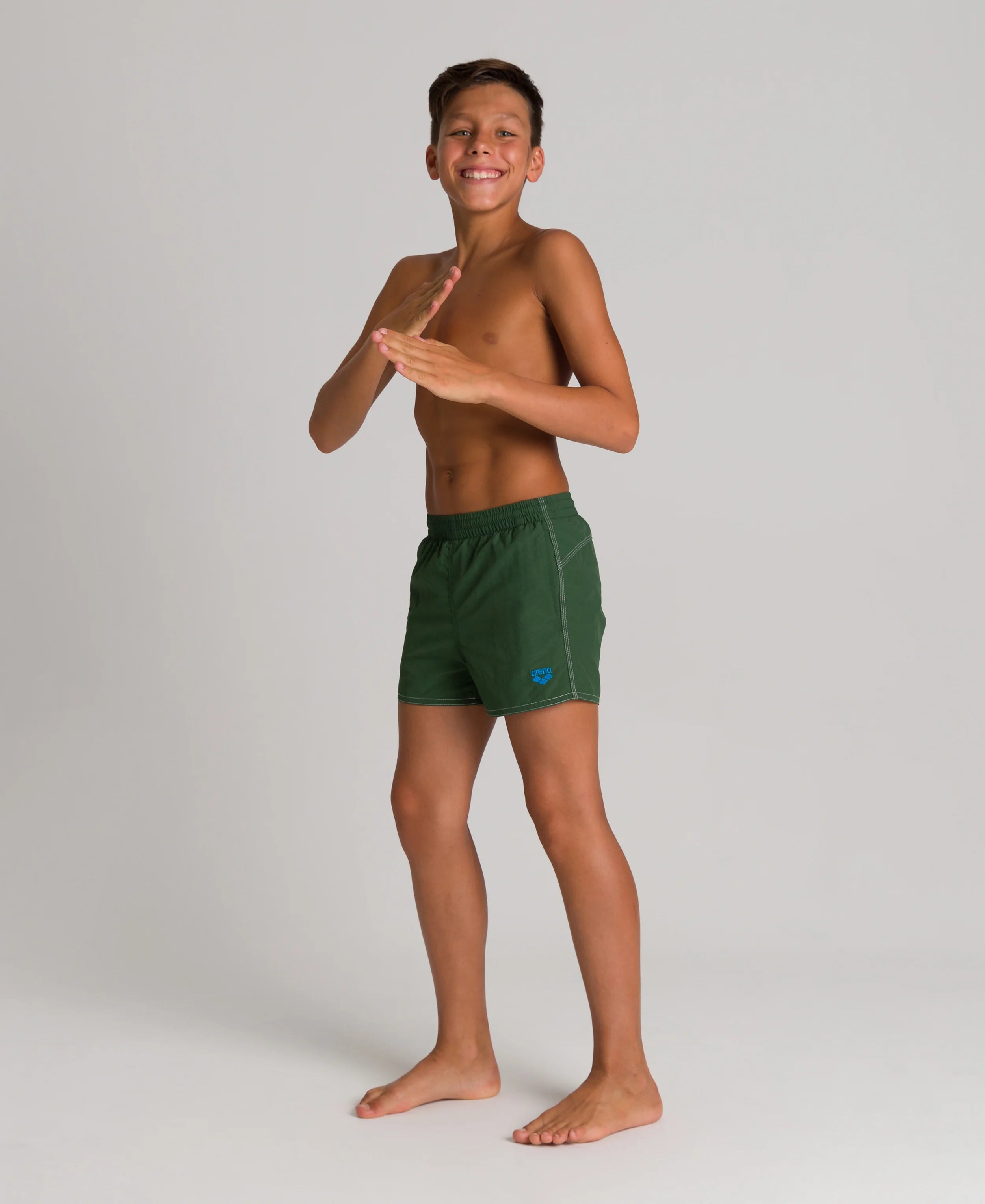 Arena Boys Beachwear Swim Boxers Bywayx Youth Wood Green Turquoise White 32cm