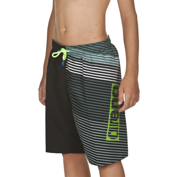 Arena Boys Beachwear Swim Bermudas Stripes Black 42cm