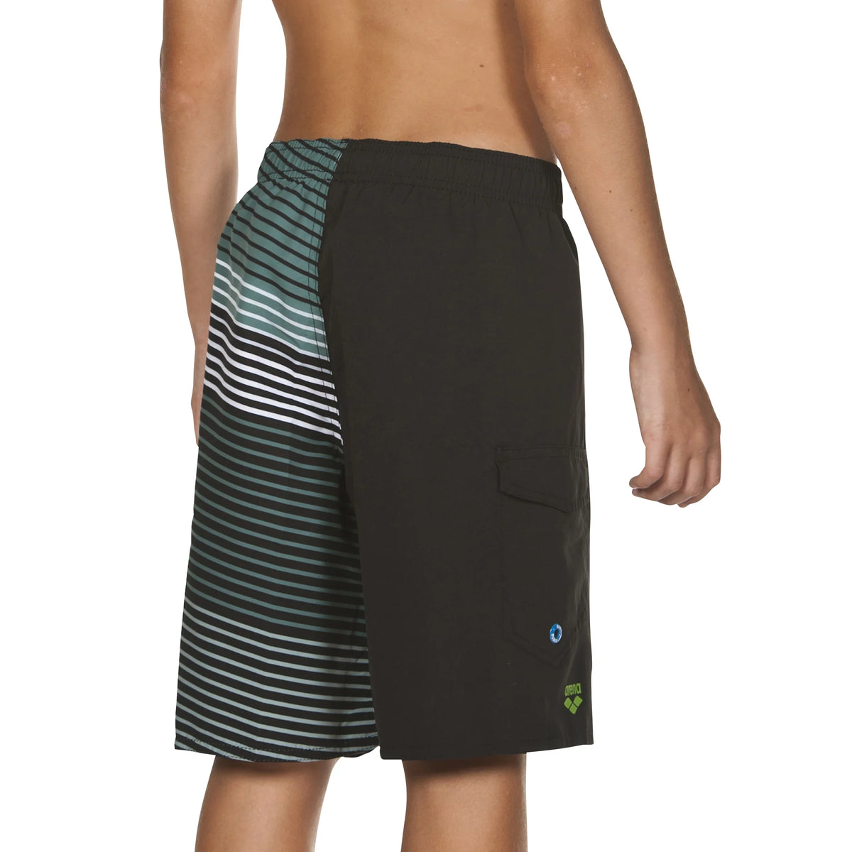 Arena Boys Beachwear Swim Bermudas Stripes Black 42cm