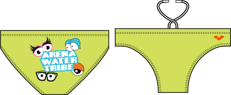 Arena Boys Training Swim Briefs Water Tribes Soft Green