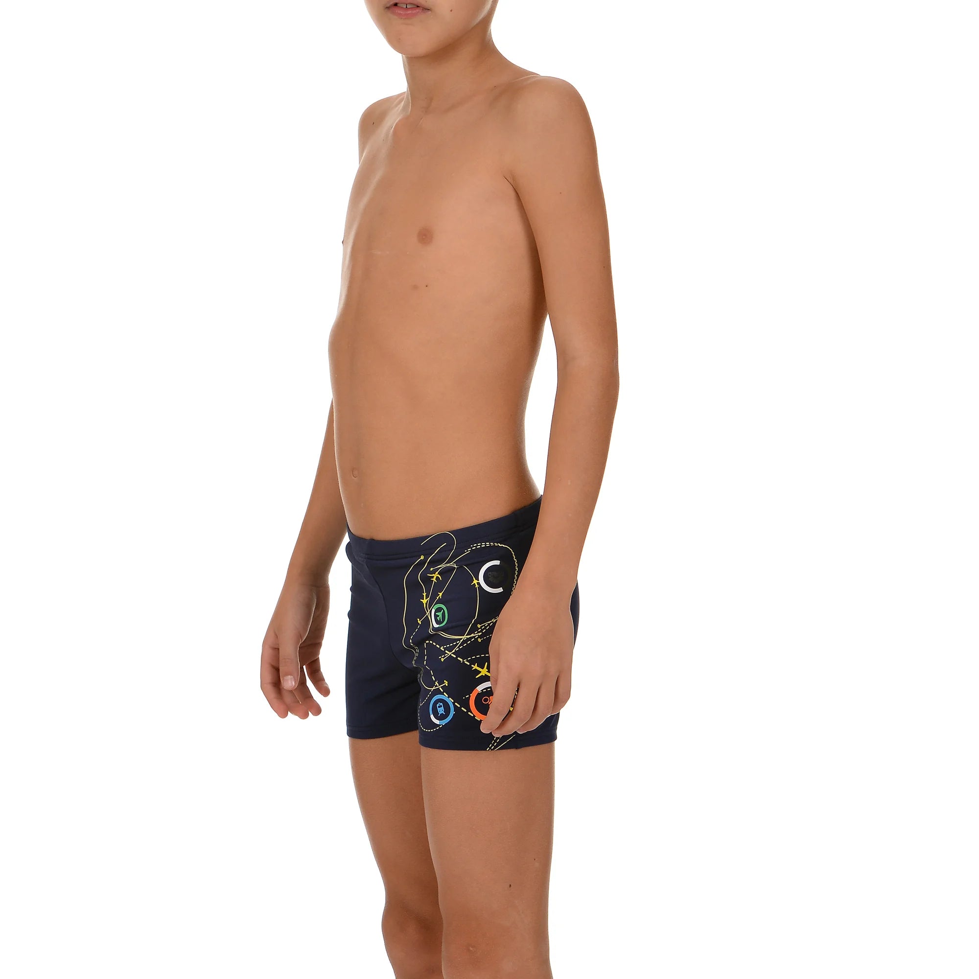 Arena Boys Training Swim Shorts Jumping Navy Turquoise
