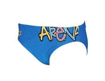 Arena Boys Training Swim Briefs Sparkle Pix Blue Lily Yellow