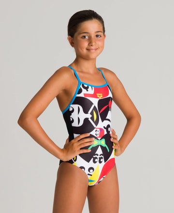 Arena Girls One Piece Training Swimwear Lightdrop Back Asami