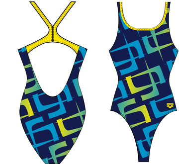Arena Girls Training Swimwear One Piece Scrawl
