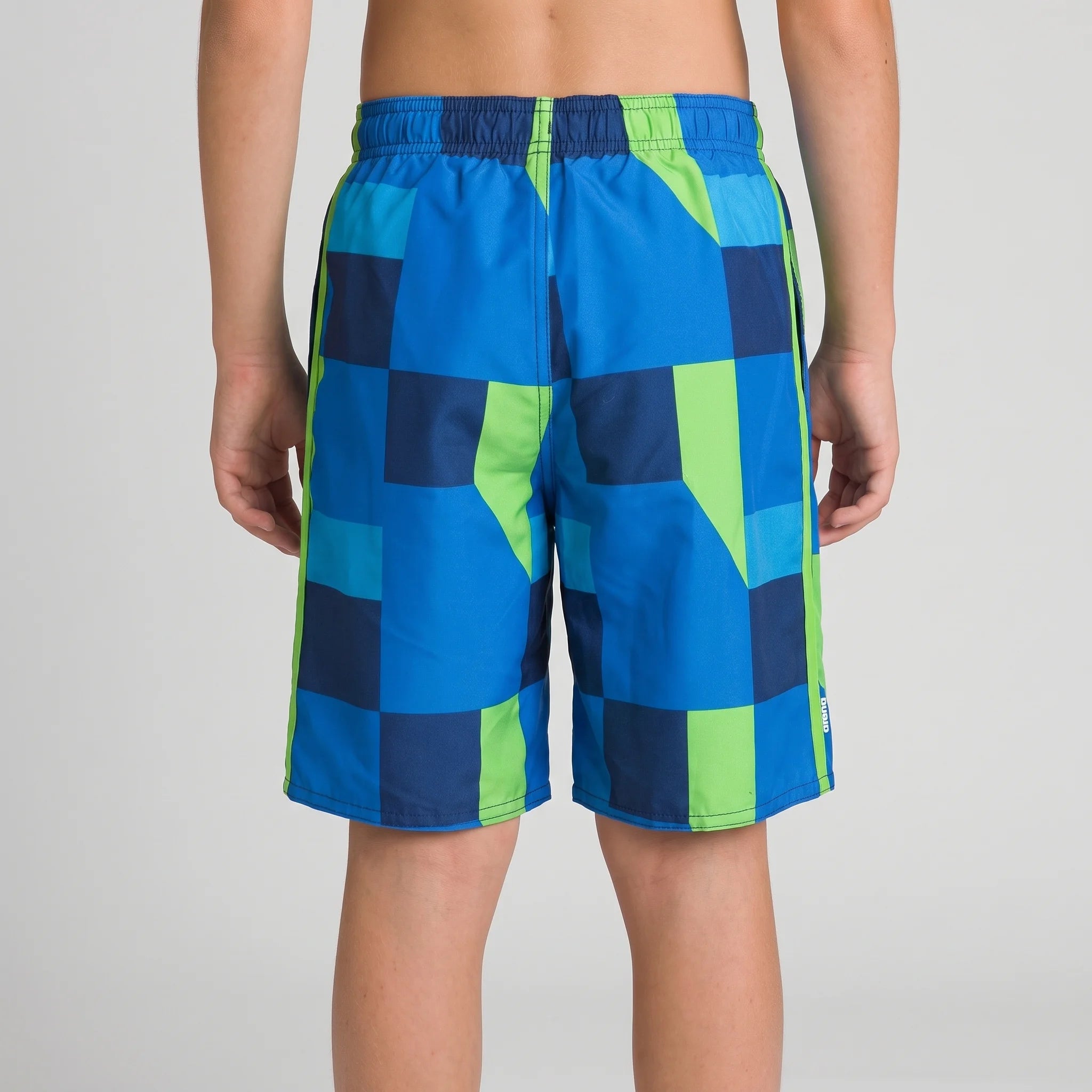 Arena Junior Beach Swimwear Long Bermuda Geometrical Navy Leaf Length 42cm